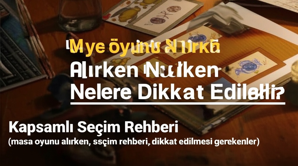 Masa Oyunu Alırken Nelere Dikkat Edilmeli? Kapsamlı Seçim Rehberi (masa oyunu alırken, seçim rehberi, dikkat edilmesi gerekenler)